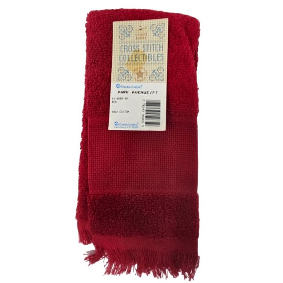 NEW Charles Craft Cranberry 14-Count Border Fingertip Towel Cross Stitch Solid - Picture 5 of 5